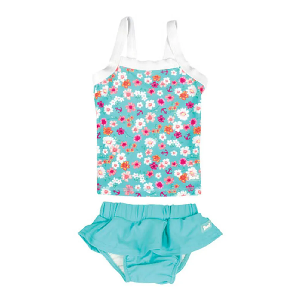 Baby Banz Tankini Two-Piece Girls Swimsuit - Floral (6 Months, 8kg)