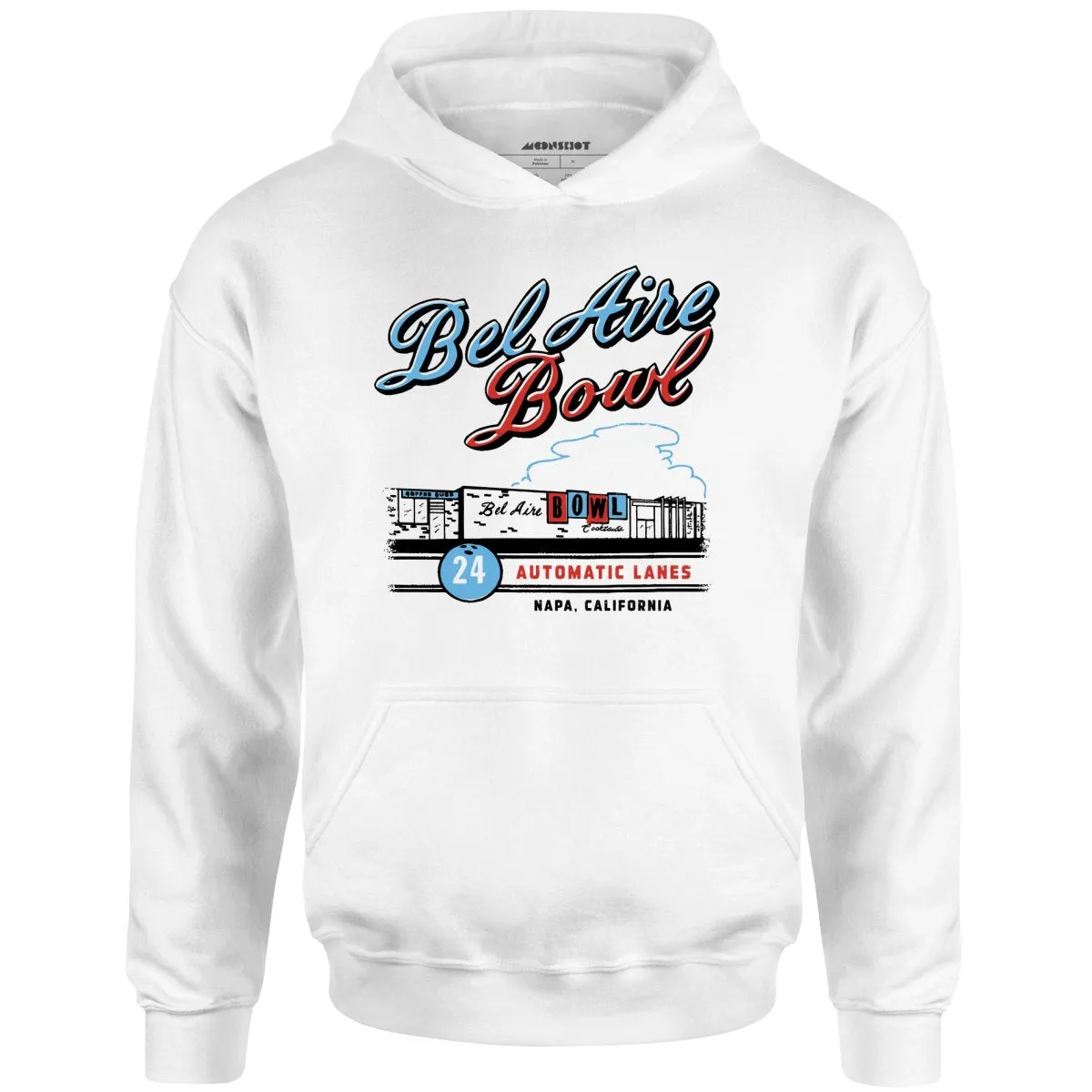 Bel Aire Bowl - Napa, CA - Vintage Bowling Alley - Unisex Hoodie