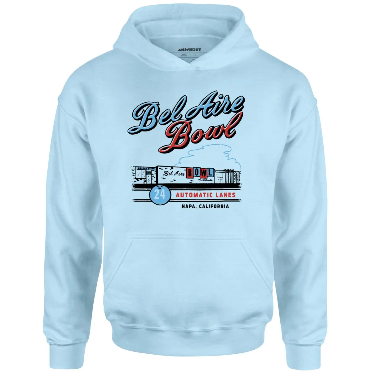 Bel Aire Bowl - Napa, CA - Vintage Bowling Alley - Unisex Hoodie