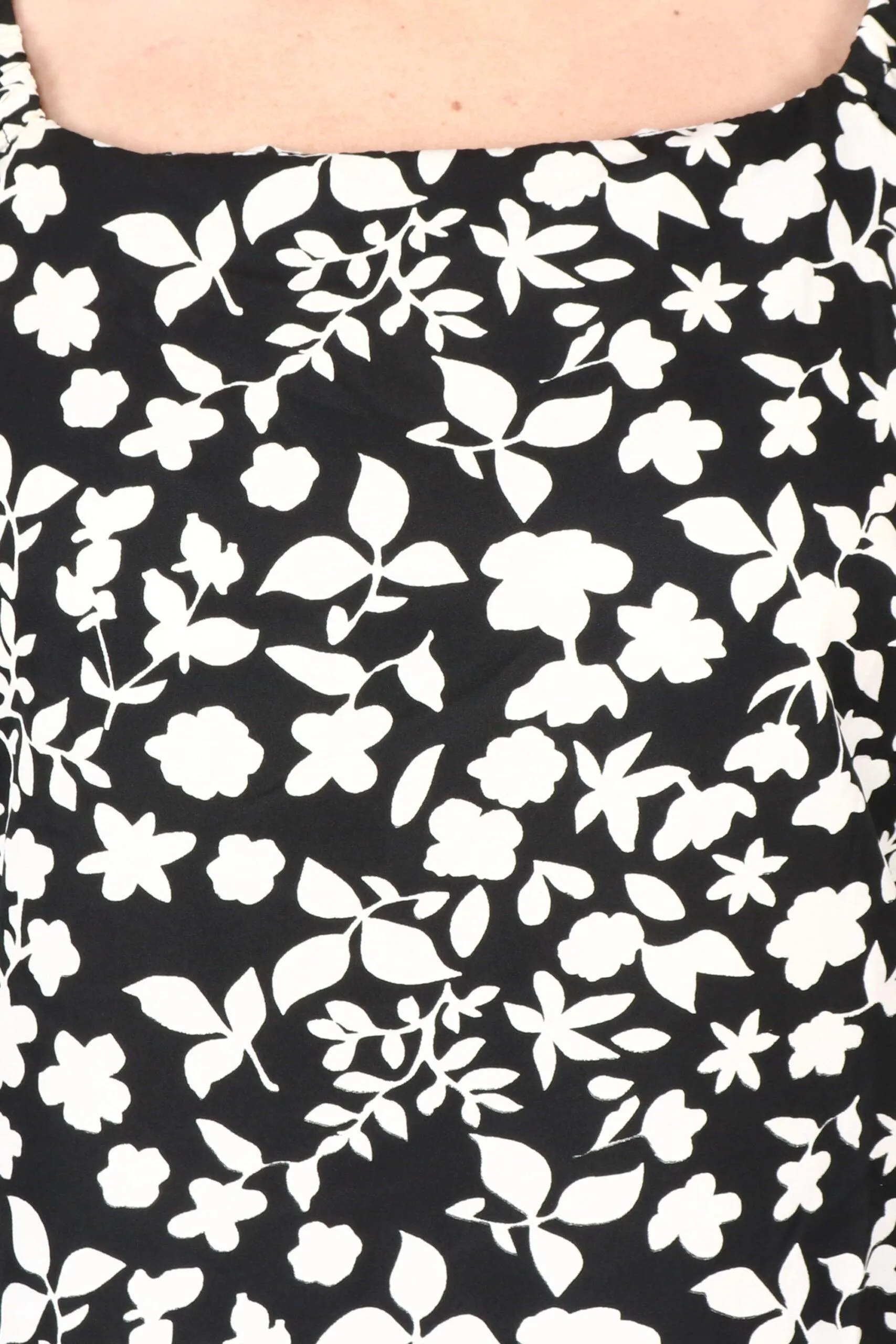 Black & White Floral Printed Top