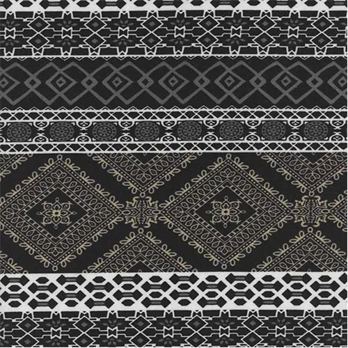 Black Peached Tile Print Knit Fabric