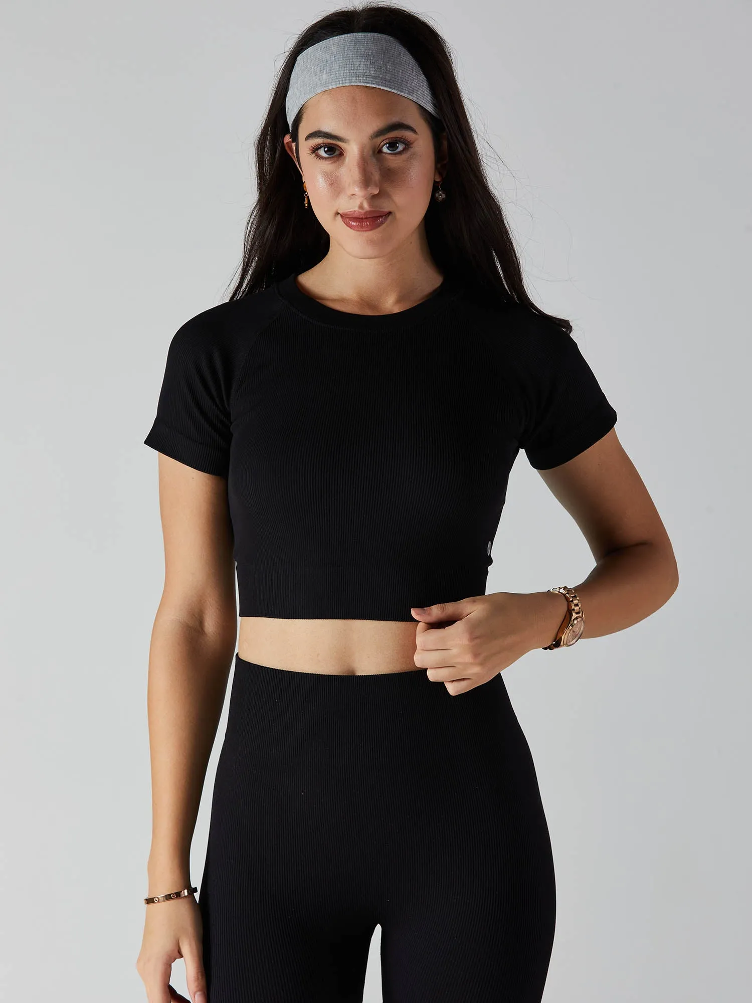 Black Pulse Cropped T-shirt