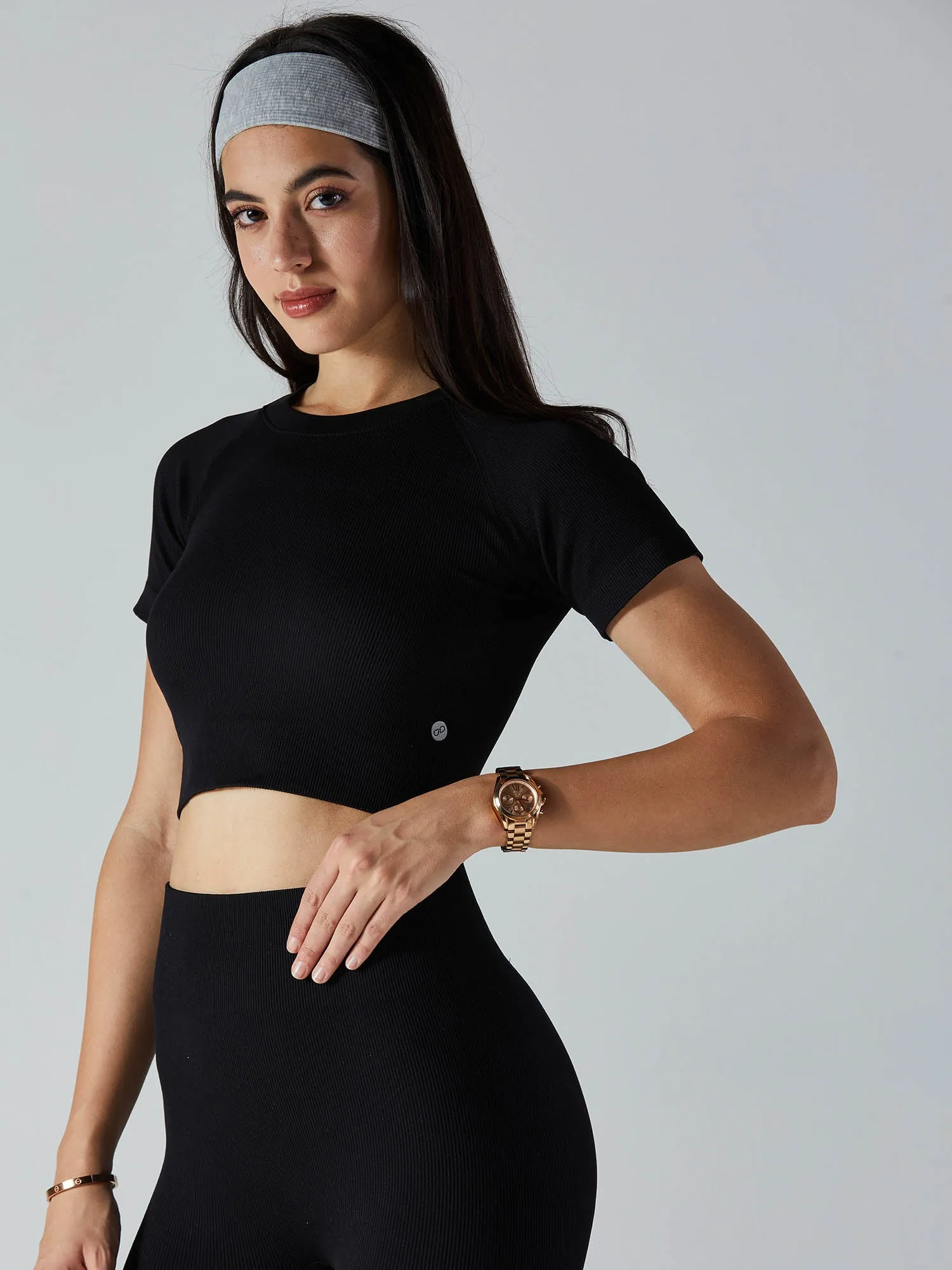 Black Pulse Cropped T-shirt