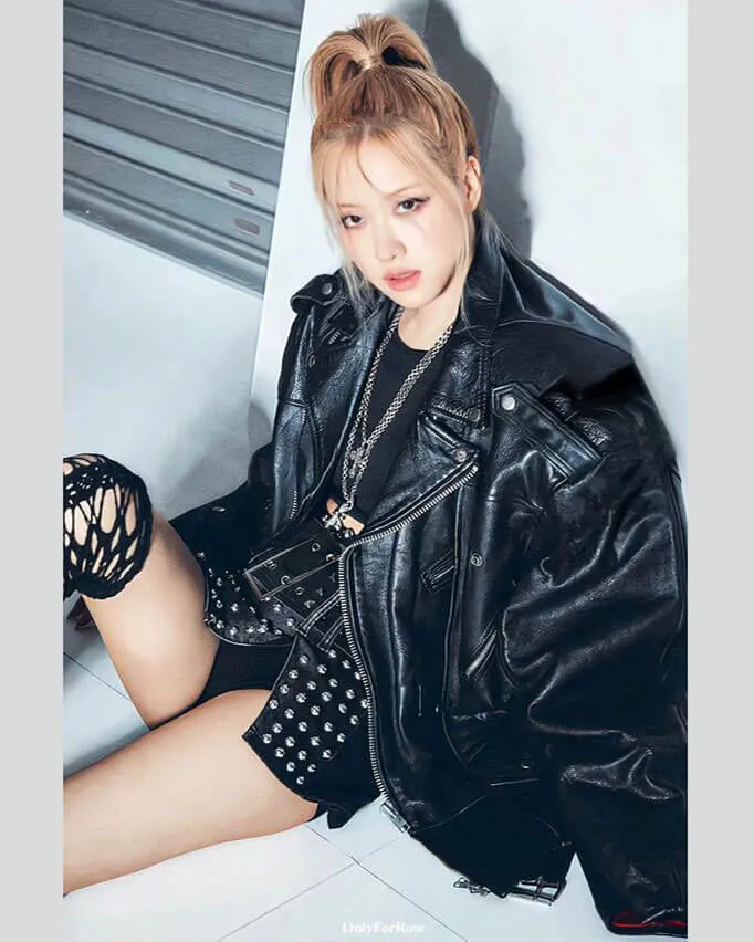 Blackpink Shut Down Rose Black Leather Jacket