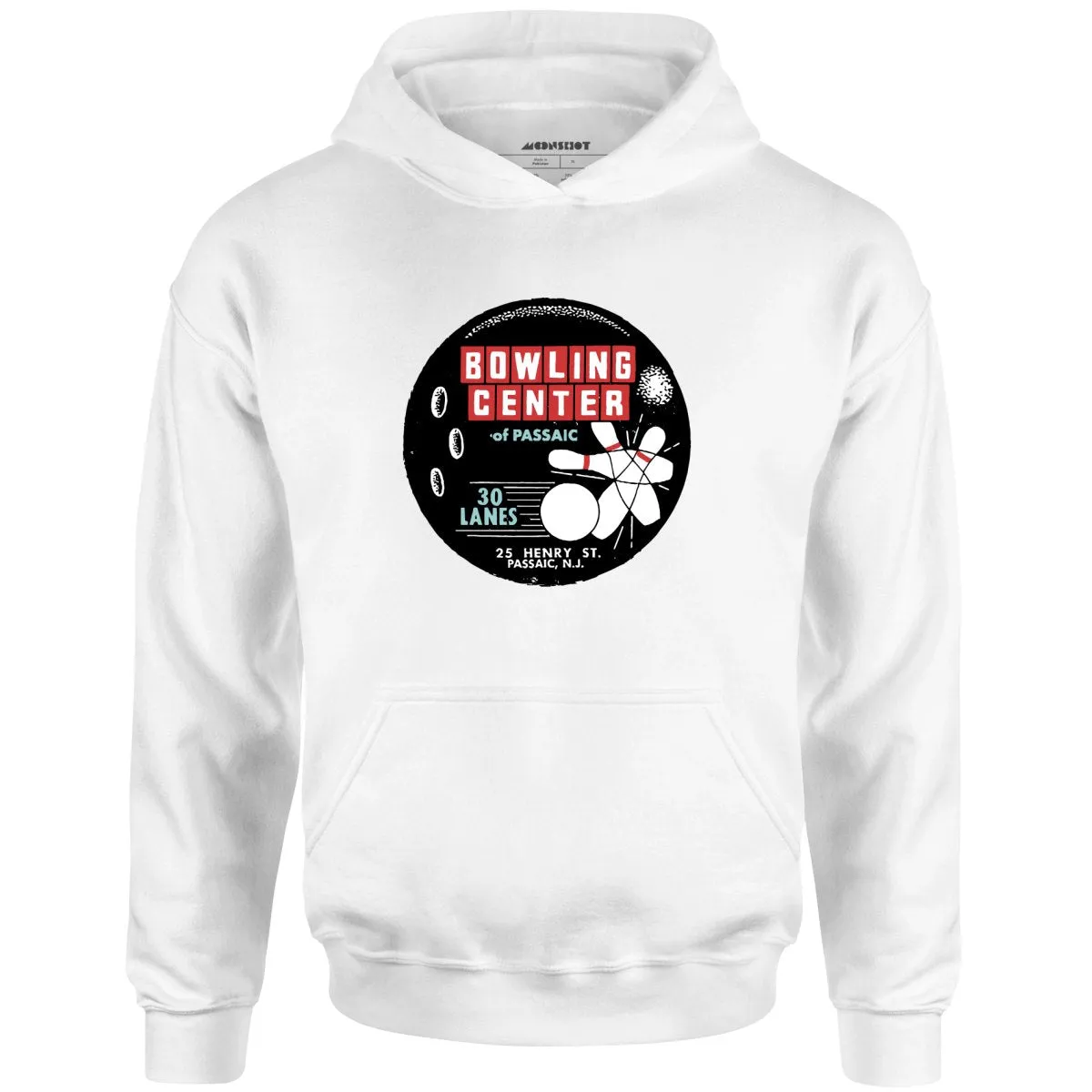 Bowling Center of Passaic - Passaic, NJ - Vintage Bowling Alley - Unisex Hoodie