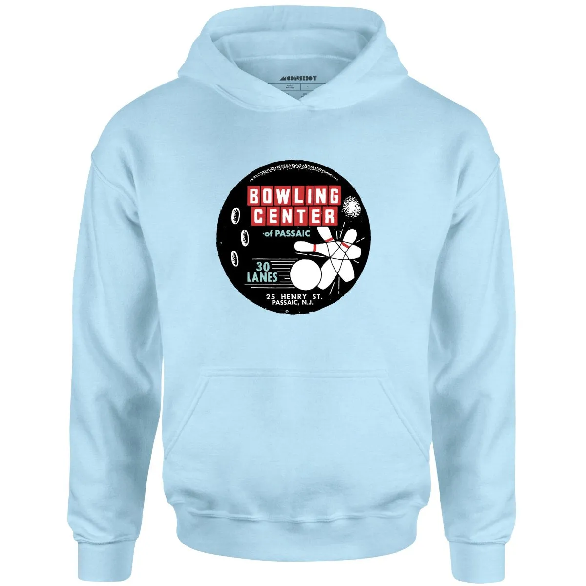 Bowling Center of Passaic - Passaic, NJ - Vintage Bowling Alley - Unisex Hoodie