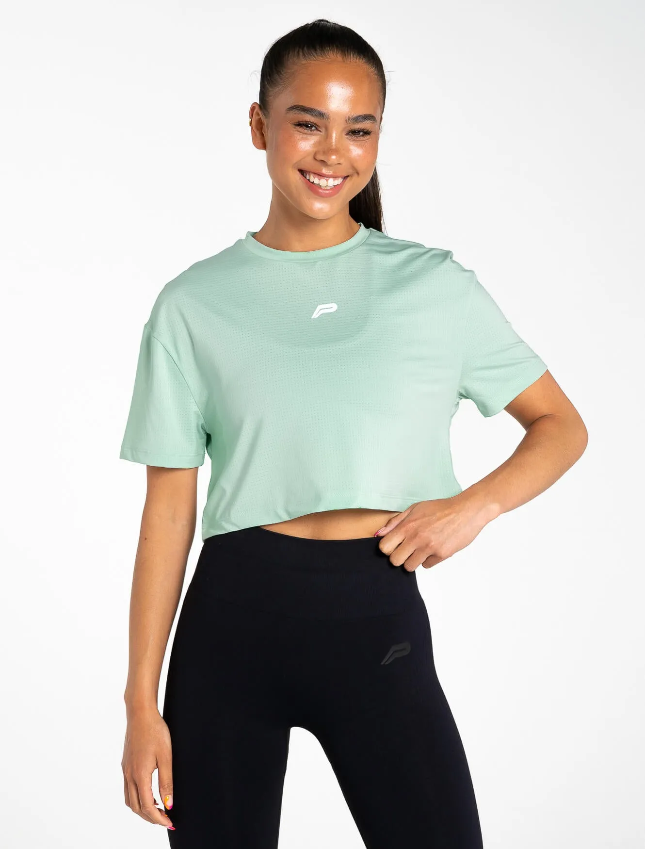 Breeze Crop T-Shirt - Mint Green