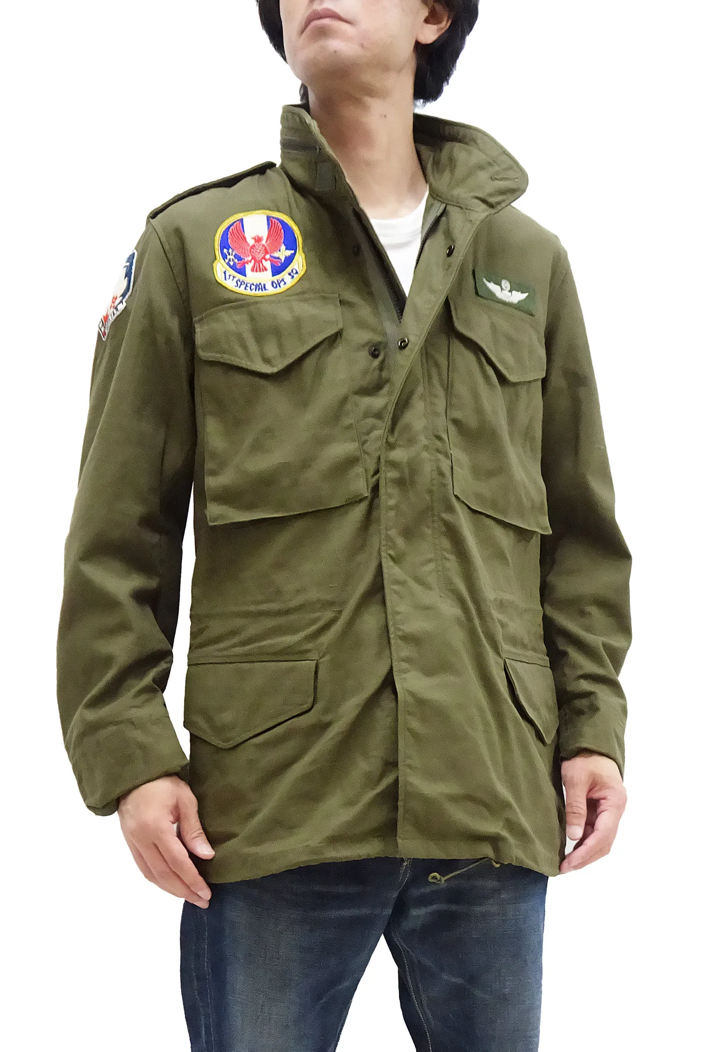 Buzz Rickson Jacket Men's Custom M-65 Field Jacket M65 Military Field Coat BR15408 Olive Drab