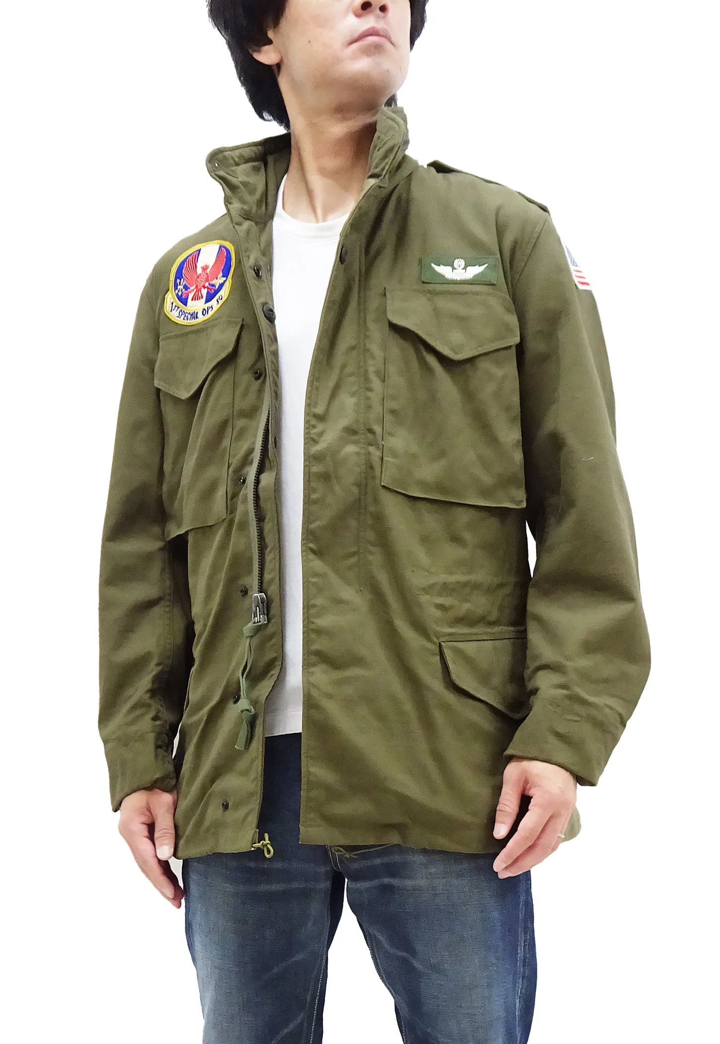 Buzz Rickson Jacket Men's Custom M-65 Field Jacket M65 Military Field Coat BR15408 Olive Drab