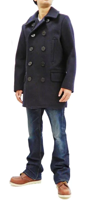 Buzz Rickson Pea Coat Men's U.S. Navy Wool Above-knee length Peacoat BR14146 Navy-Blue