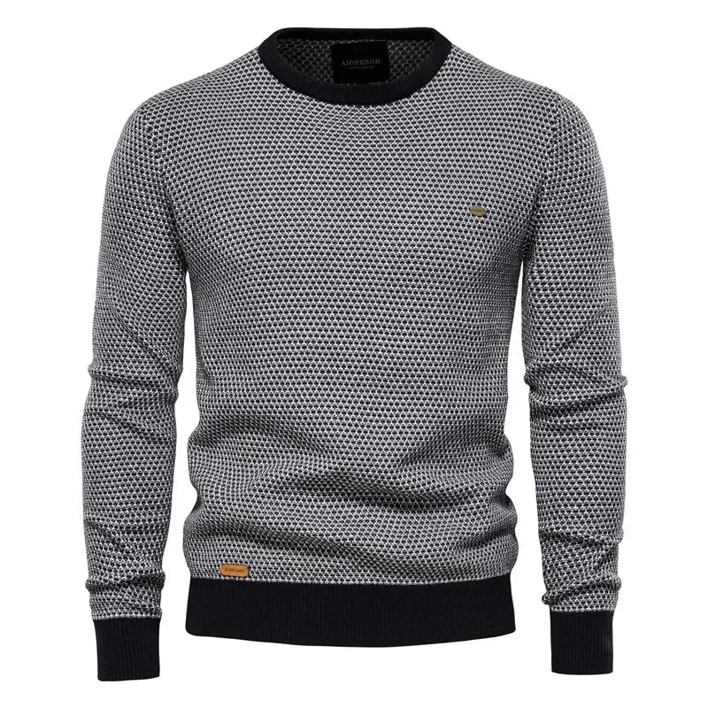 Cotton Loose Pullovers Sweater Men Casual Warm Quality Spliced Mens Knitted Sweater Winter Fashion Sweaters for Men