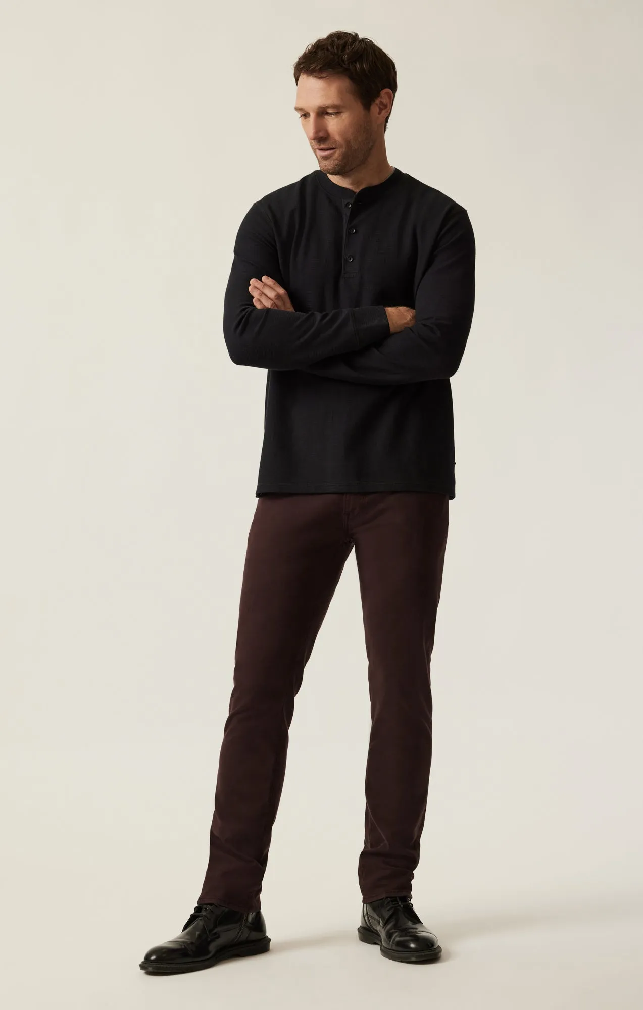 Courage Straight Leg Pants in Burgundy Twill