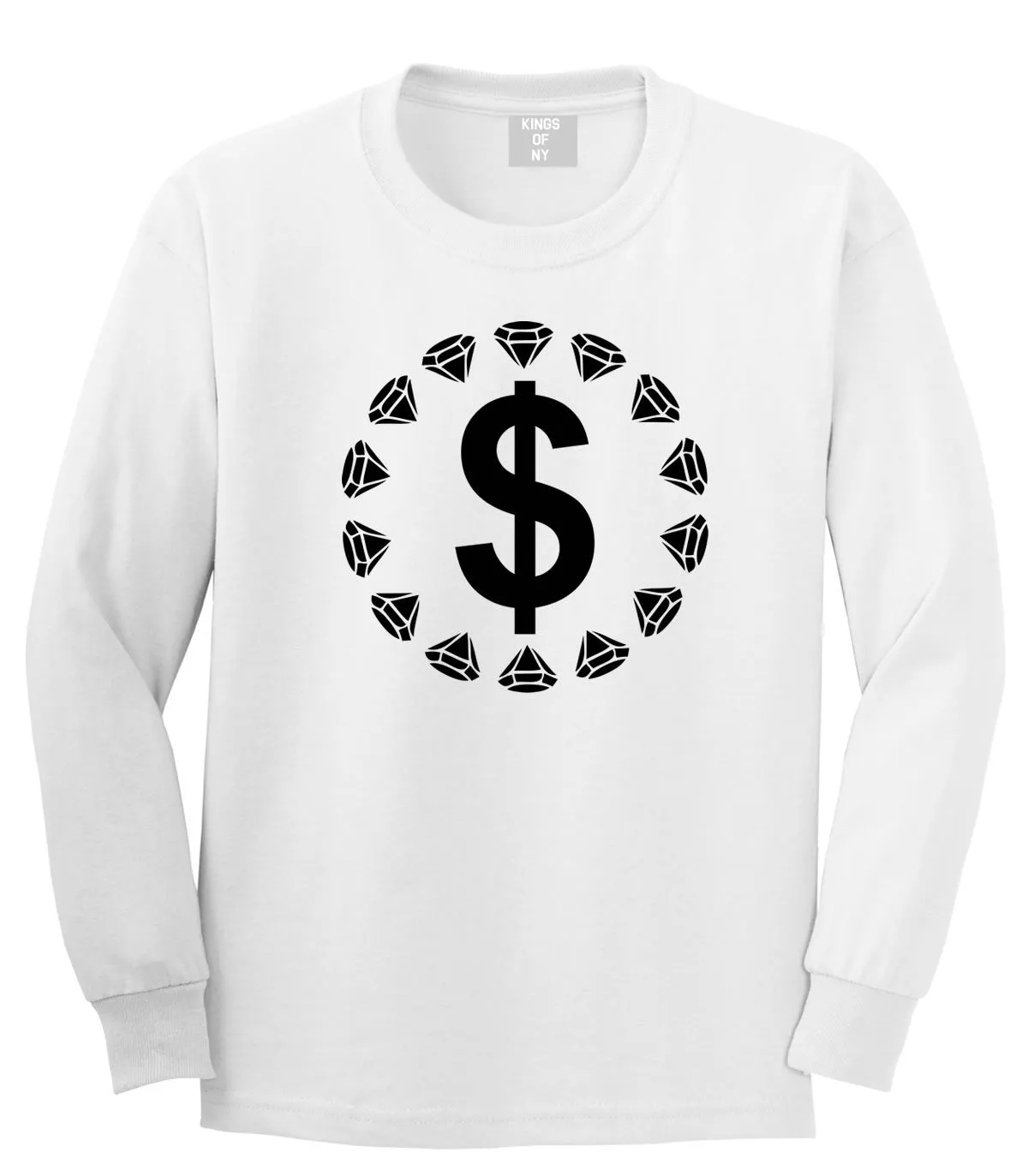 Diamonds Money Sign Logo Long Sleeve T-Shirt