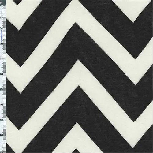 Ebony/White Chevron Stripe Knit Fabric