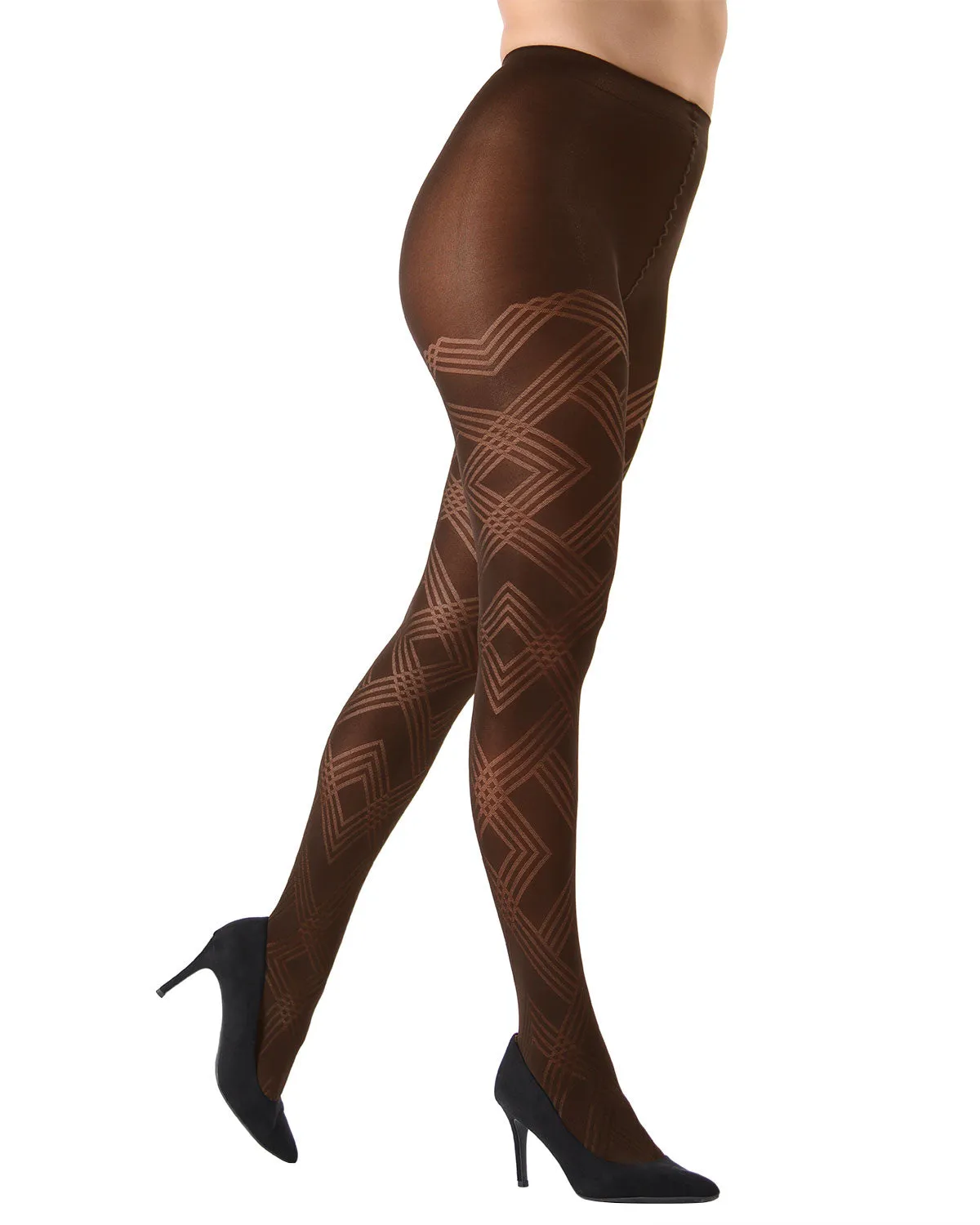 Geometric Pattern Opaque Tights