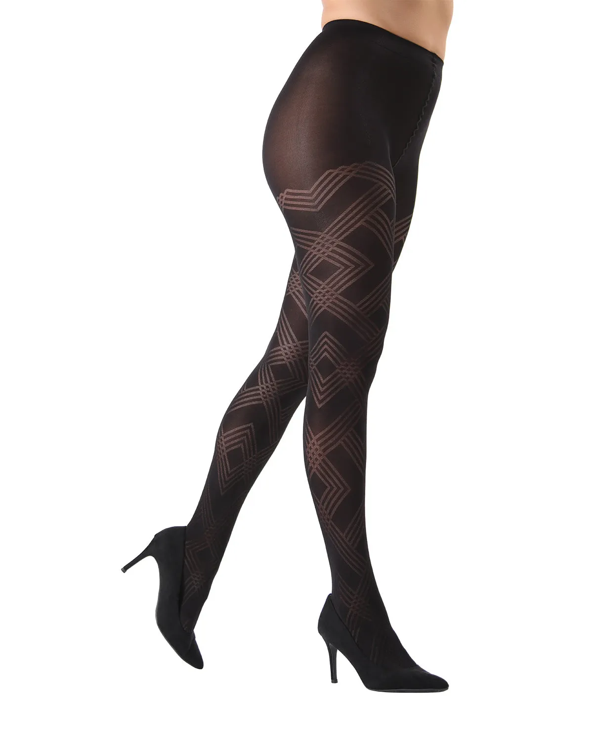 Geometric Pattern Opaque Tights