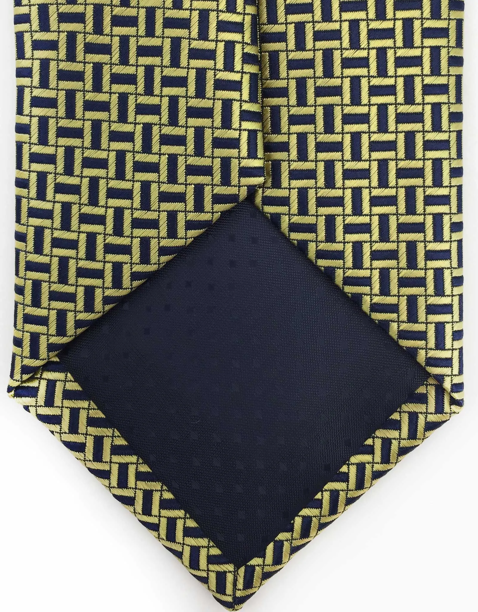 Gold and Navy Geometric Tie