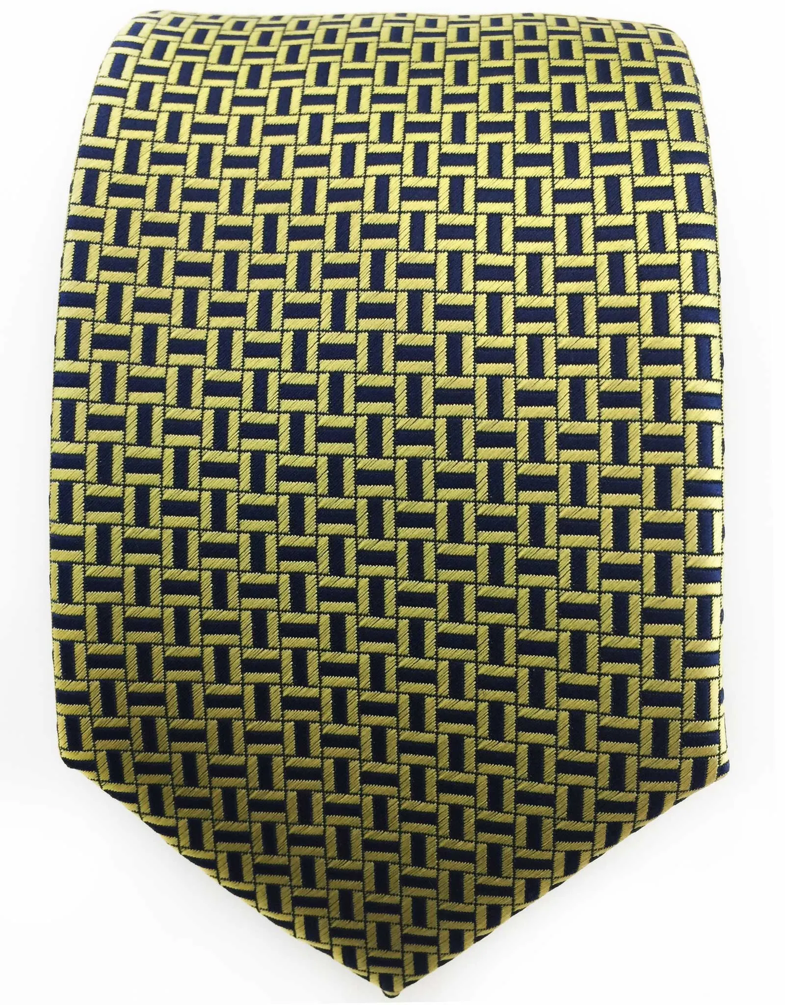 Gold and Navy Geometric Tie