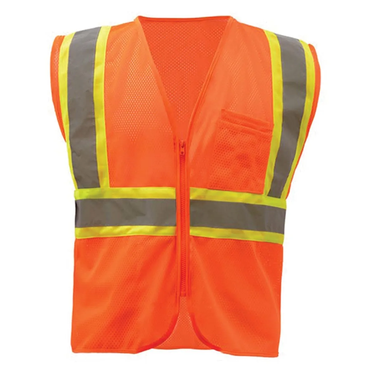 GSS Safety ANSI 2 Standard Two Tone Mesh Zipper Hi-Vis Safety Vest