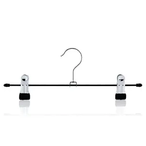 HANGERWORLD 20 Chrome 12inch Metal Pants Skirt Adjustable Clip Coat Clothes Garment Hangers