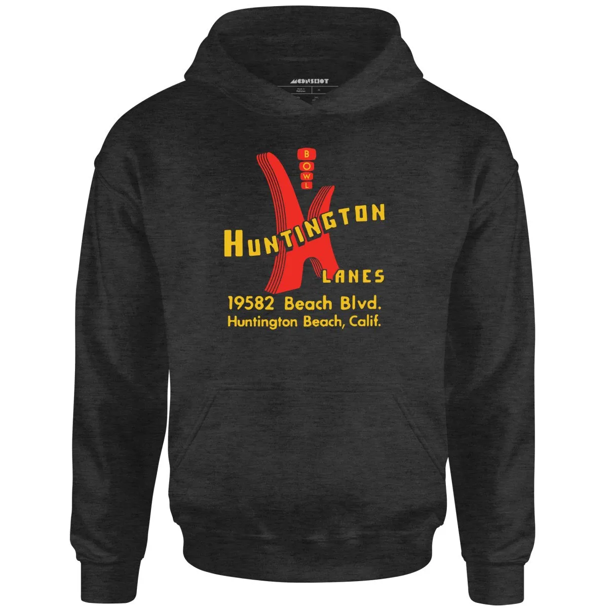 Huntington Lanes - Huntington Beach, CA - Vintage Bowling Alley - Unisex Hoodie