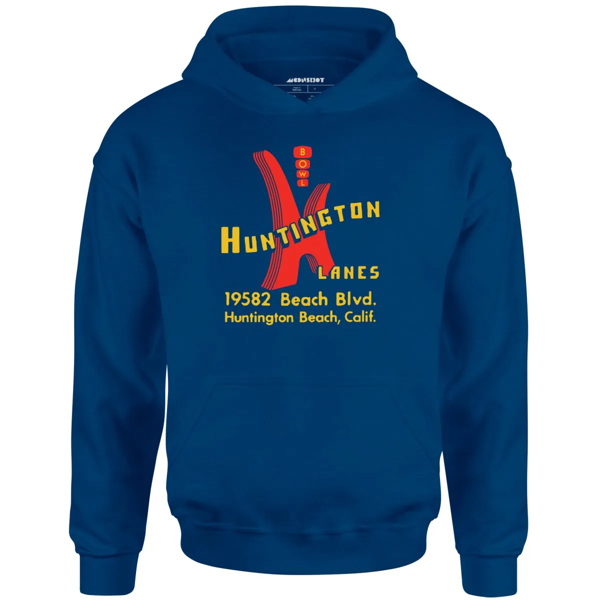 Huntington Lanes - Huntington Beach, CA - Vintage Bowling Alley - Unisex Hoodie