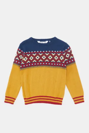 Infant Boys Mustard Knitted Pullover