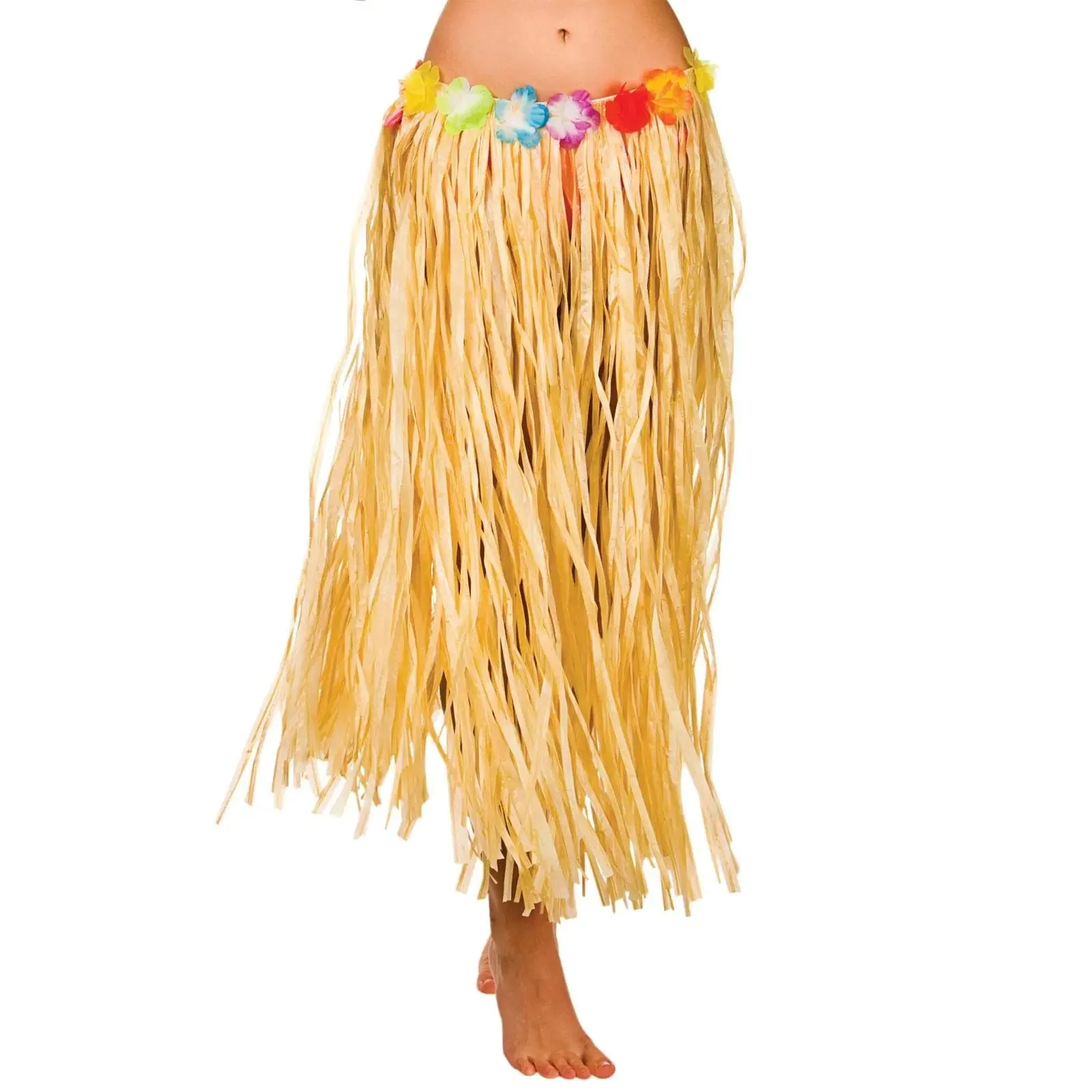 Long Hula Grass Skirt Hawaiian Party Flowers Length 80cm