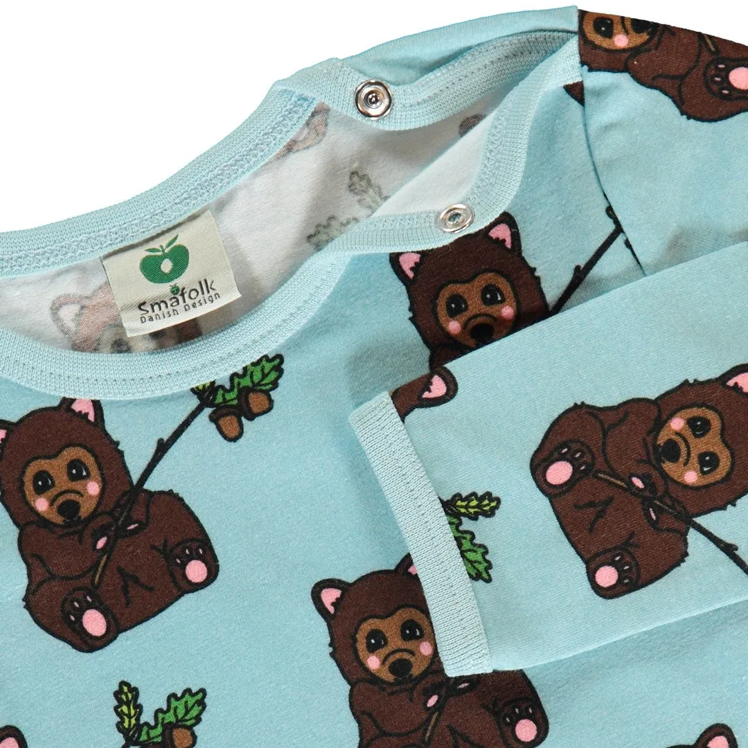 Long-sleeved baby body with bear cub