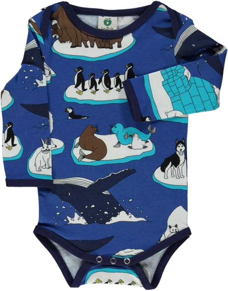 Long-sleeved baby body with winter animals