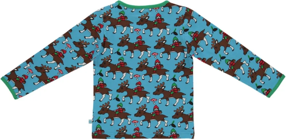 Long-sleeved top with reindeer