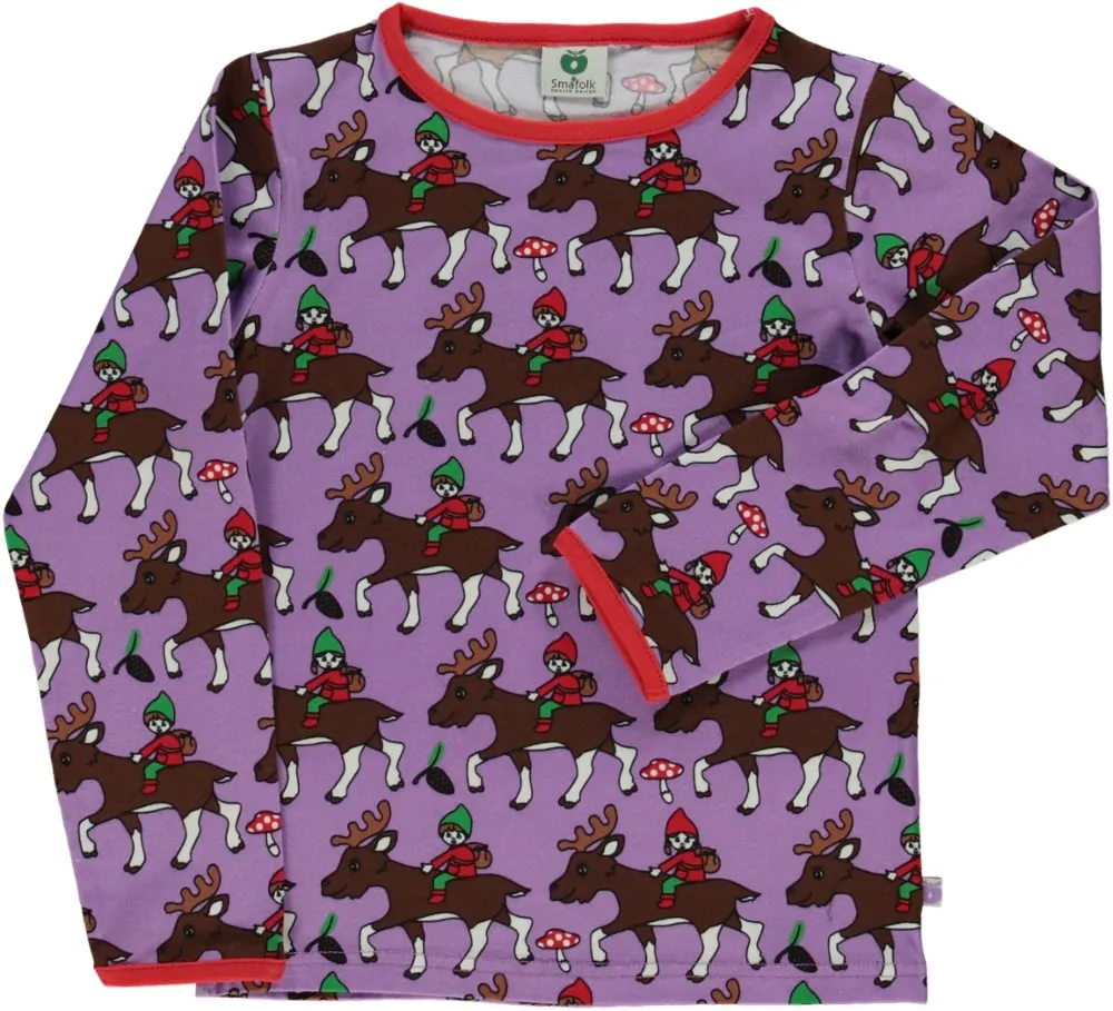 Long-sleeved top with reindeer