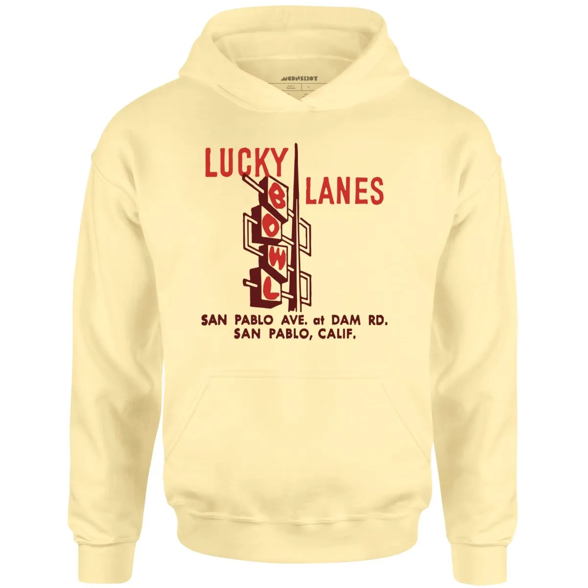 Lucky Lanes - San Pablo, CA - Vintage Bowling Alley - Unisex Hoodie