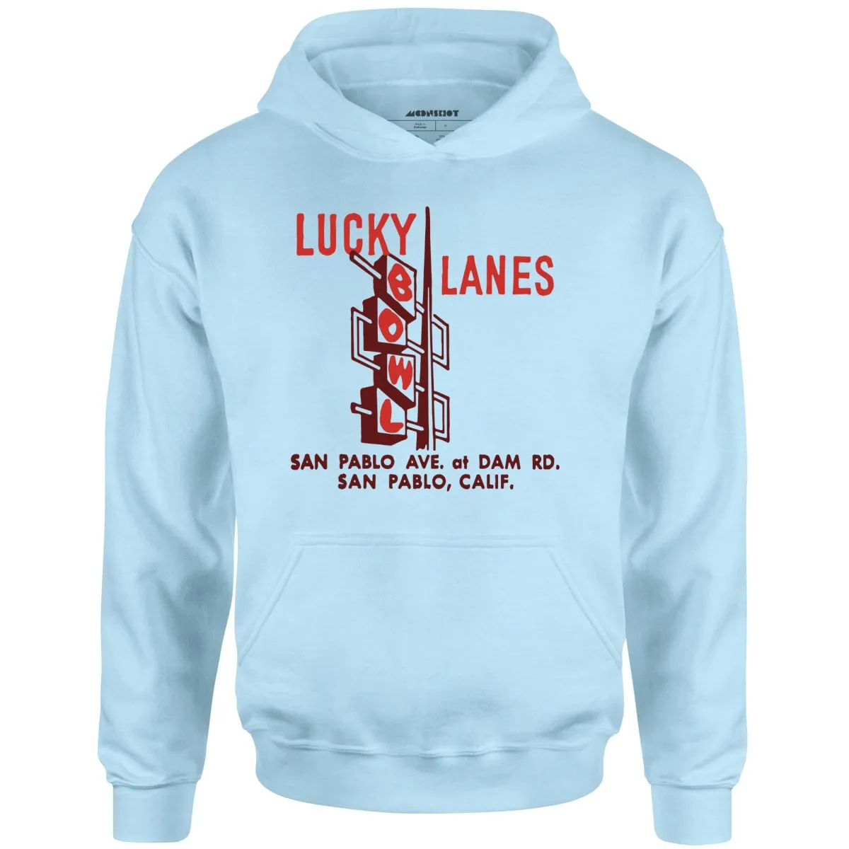 Lucky Lanes - San Pablo, CA - Vintage Bowling Alley - Unisex Hoodie