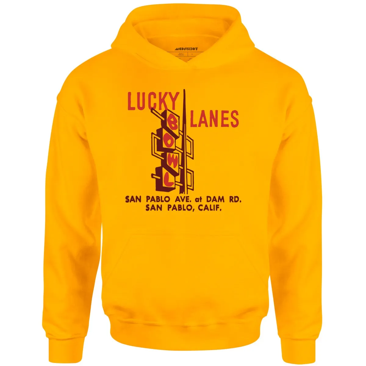 Lucky Lanes - San Pablo, CA - Vintage Bowling Alley - Unisex Hoodie