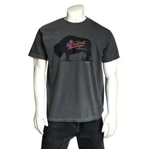 Men's Grey 100% Cotton American Bison Western T-Shirt