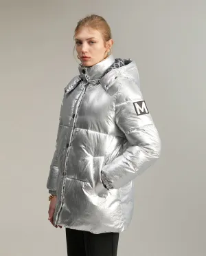 Metallic quilted anorak