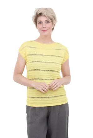 Open Stitch Sleeveless Sweater, Yellow