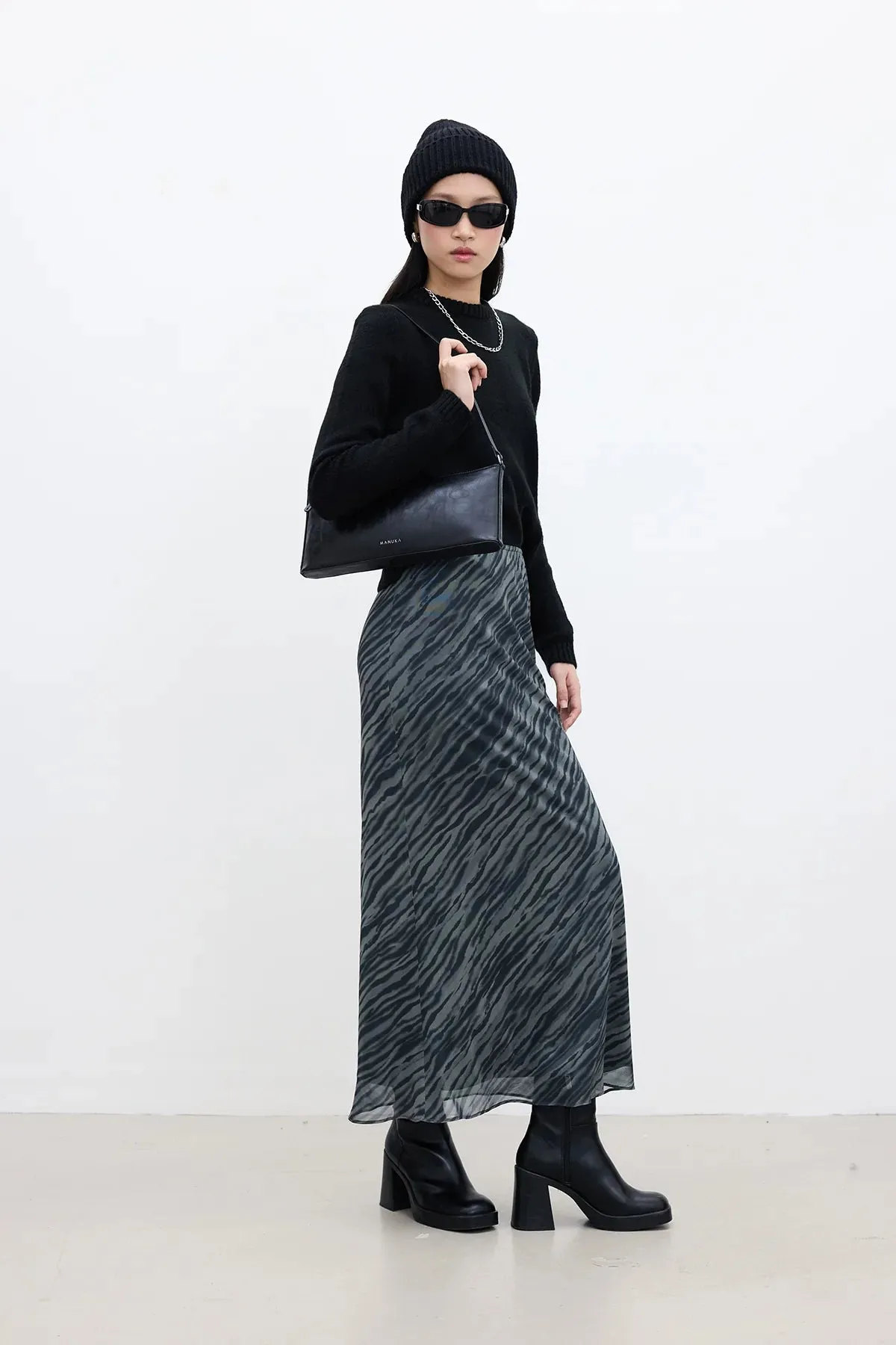 Patterned Tulle Skirt Wave