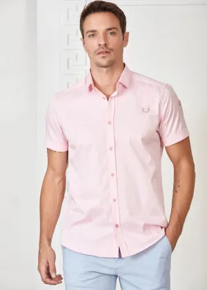 Pink Buckle Detailed Short Sleeve Shirt