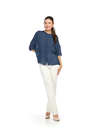 SALE Papillon PT16098 Navy Lightweight Short Sleeve Blouse