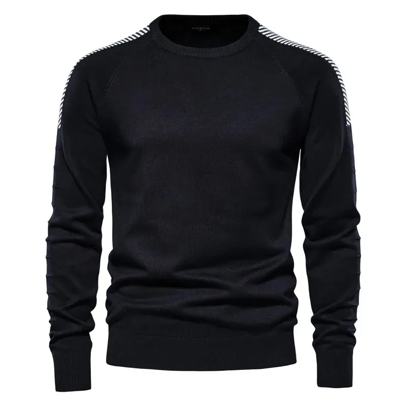 Spliced Drop Sleeve Sweater Men Casual O-neck Slim Fit Pullovers Men's Sweaters New Winter Warm Knitted Sweater for Men