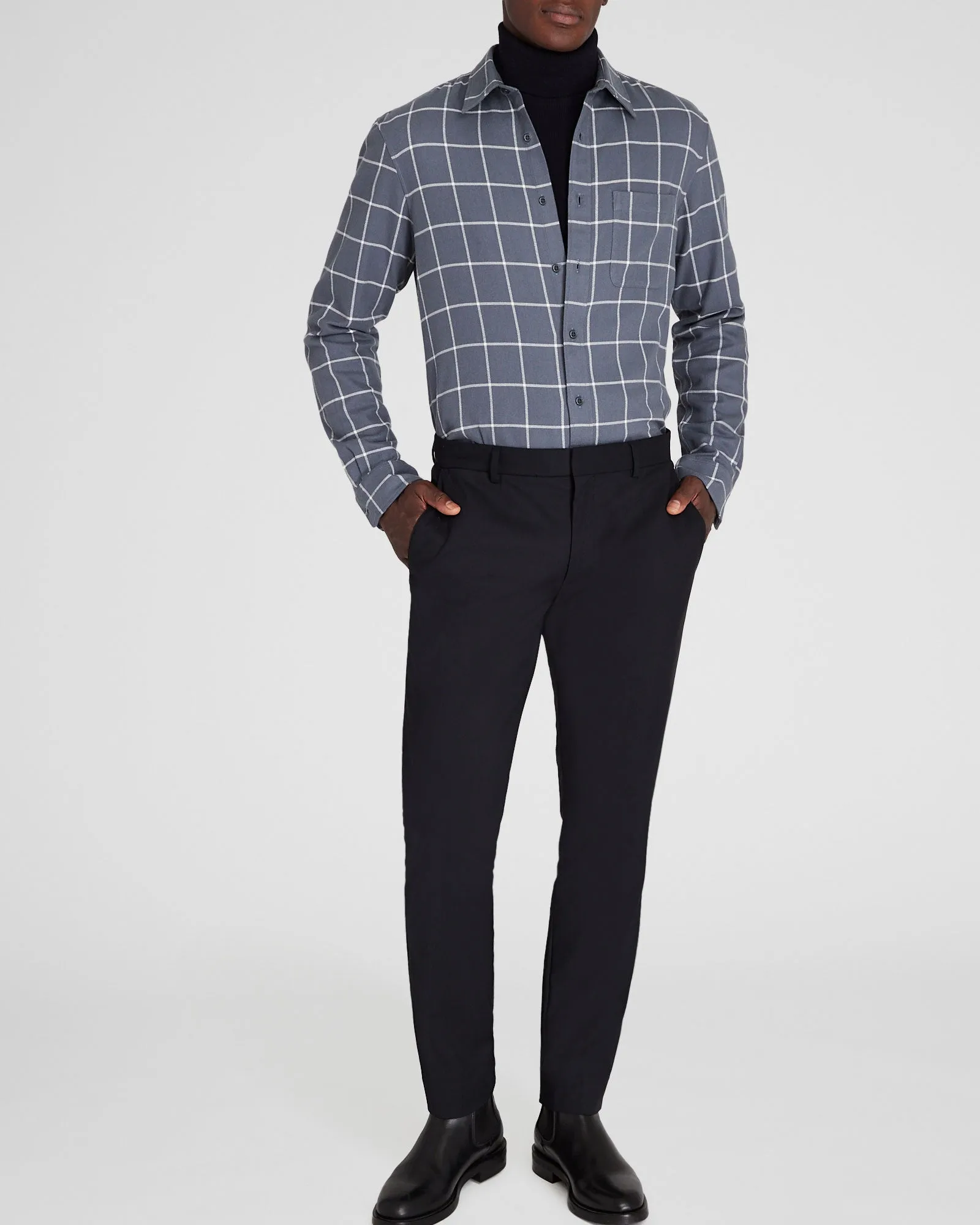 Windowpane Lightweight Flannel Shirt