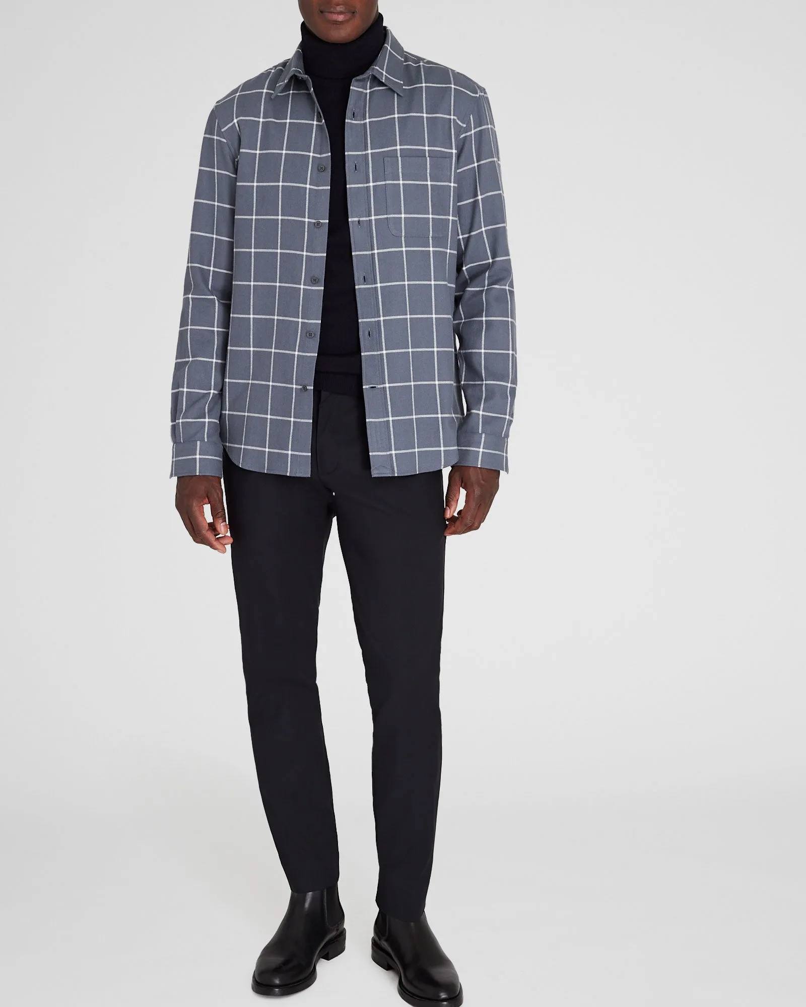 Windowpane Lightweight Flannel Shirt