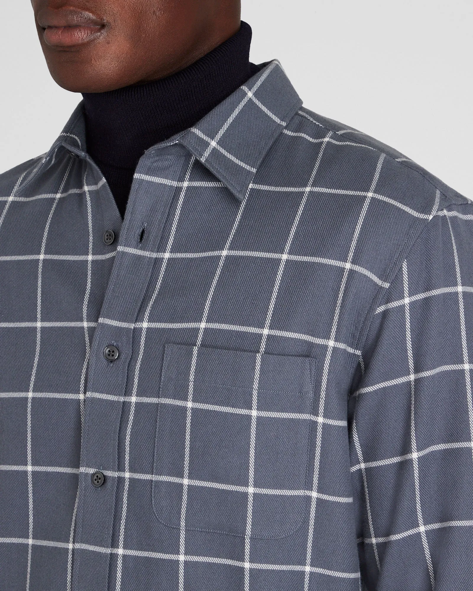 Windowpane Lightweight Flannel Shirt