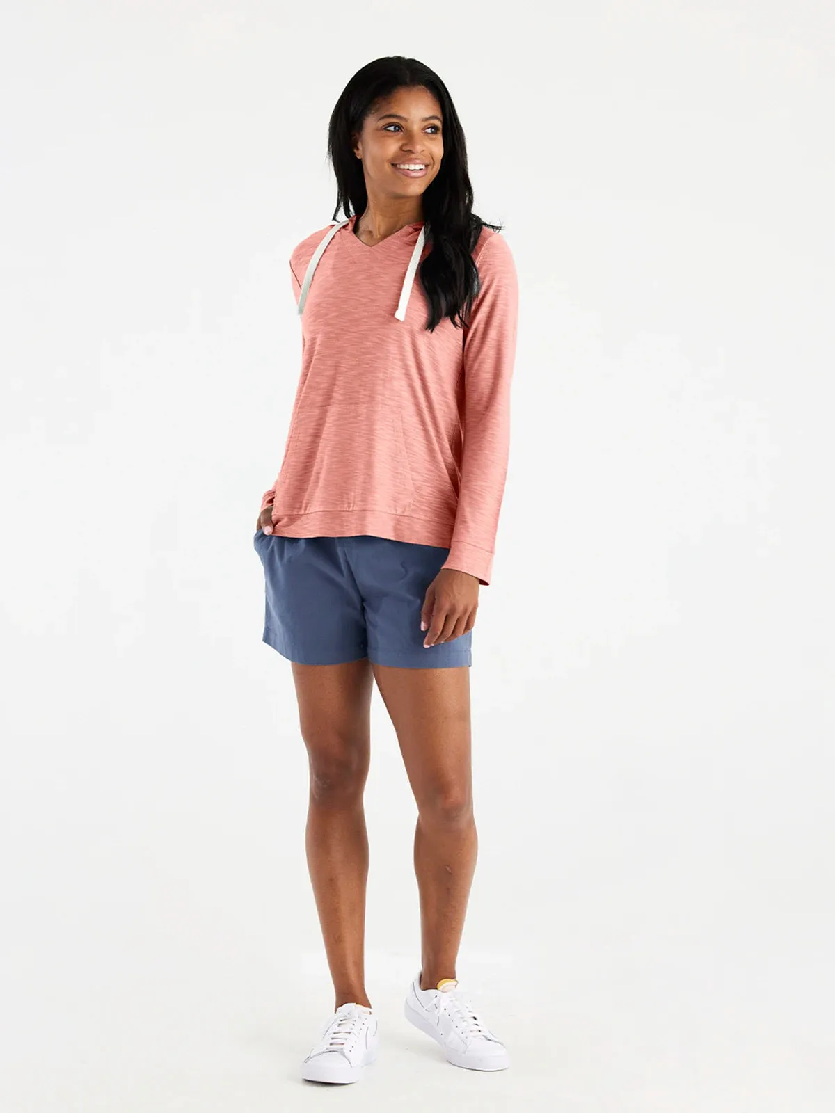 Women's Bamboo Slub Hoodie - Bright Clay