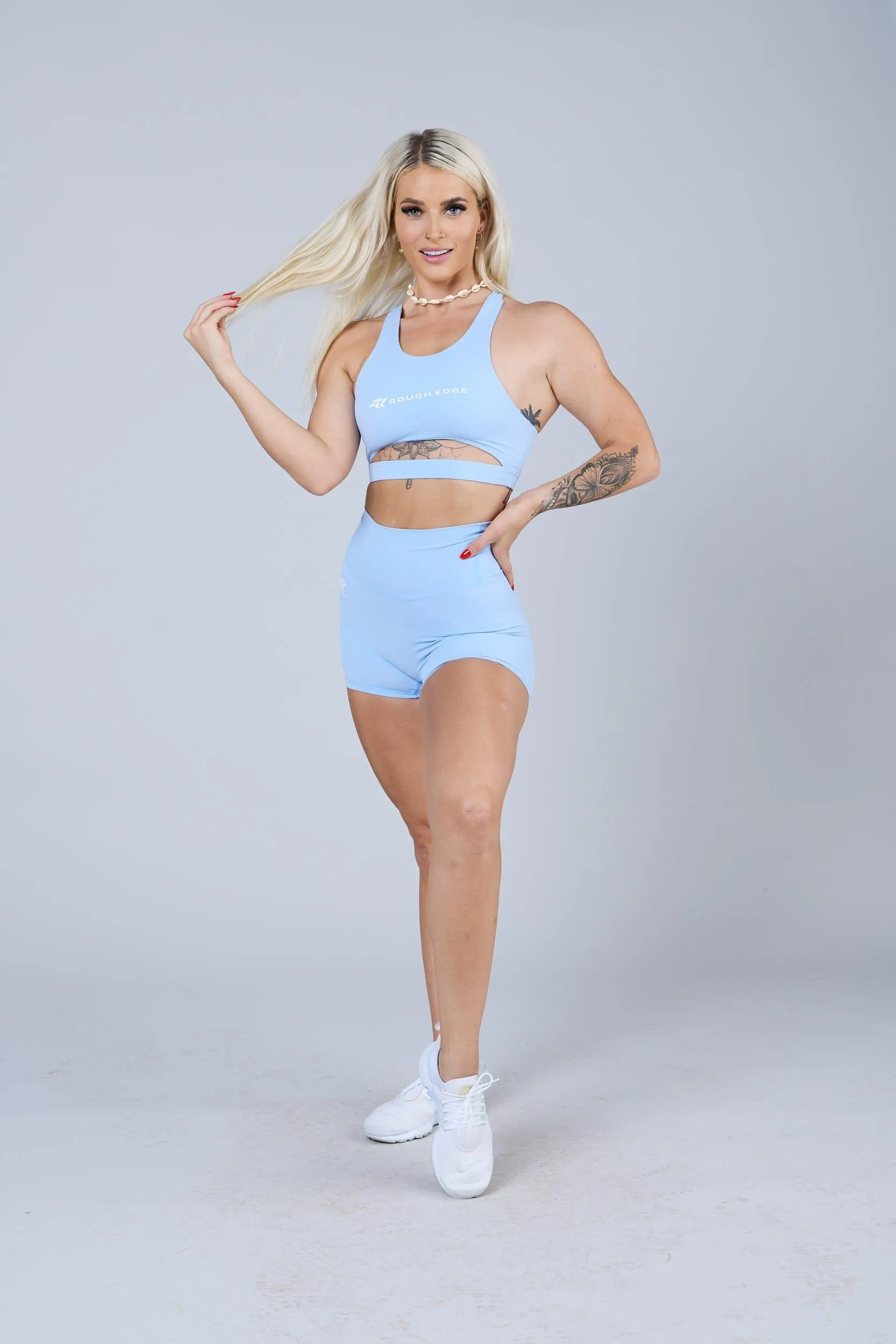 Womens MeanGRL© CROP TOP Sky Blue