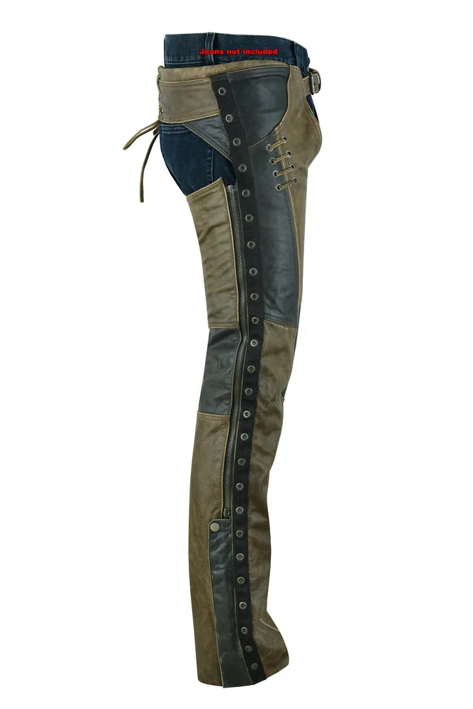 Women's Stylish Lightweight Hip Set Chaps- Two Tone - DS498