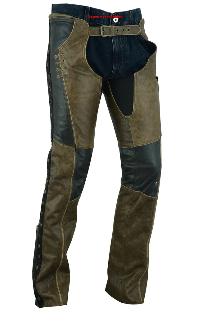 Women's Stylish Lightweight Hip Set Chaps- Two Tone - DS498