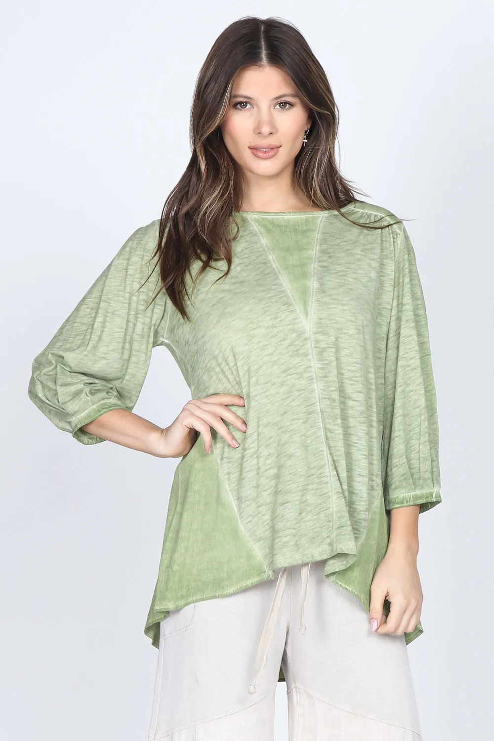 Woven Puff Sleeves Blouse